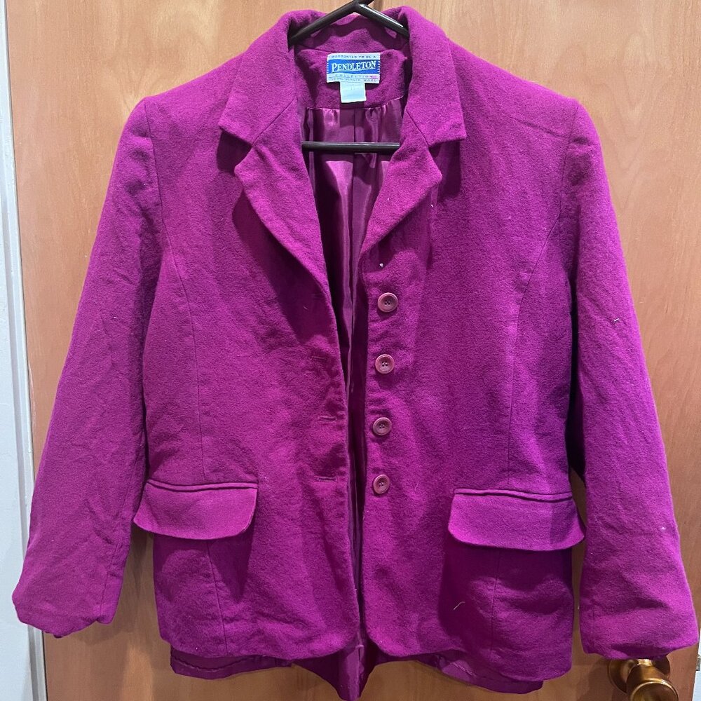 Pendleton Wool Women's Hot Pink Blazer - Size 10